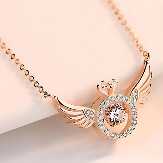 Rose Gold Angel Wings Pendant Chain