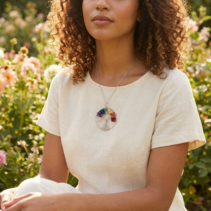 Tree of Life with 7 Chakra Pendant with chain
