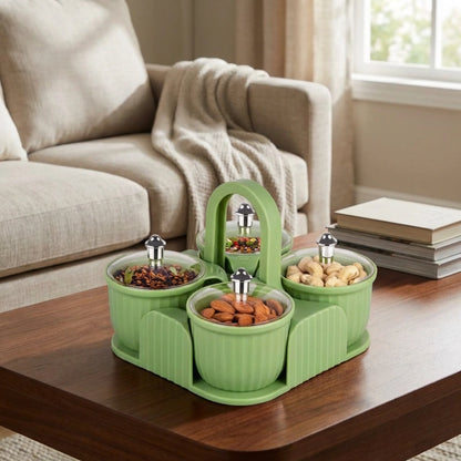 Multipurpose 4 pcs Storage Jar with Tray