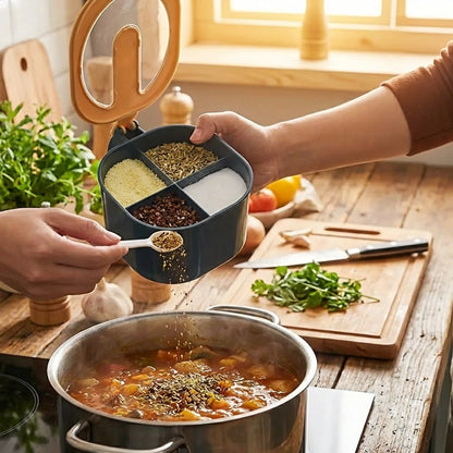 Plastic 4-Section Fancy Masala Box