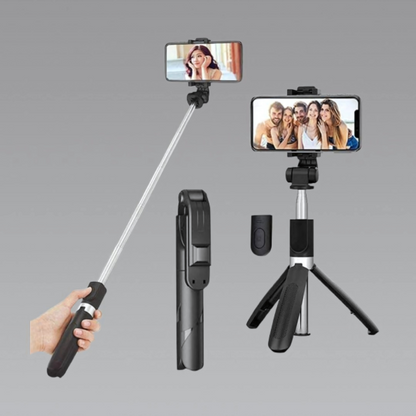 Extendable Flash 3-in-1 Selfie Stick Tripod with Bluetooth Remote