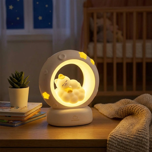 Sleeping Cat LED Night Light Lamp with Touch Control