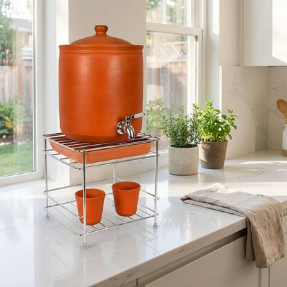 Sturdy Steel Matka Stand with Free Tray