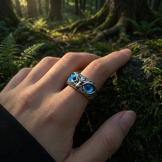 Attractive Silver Plated Owl Ring