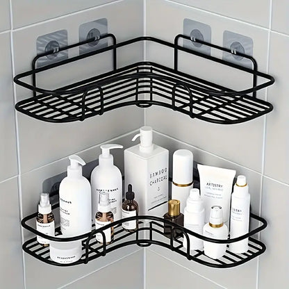1pc No Drill Corner Wall Mounted Toilet Storage Home Improvement