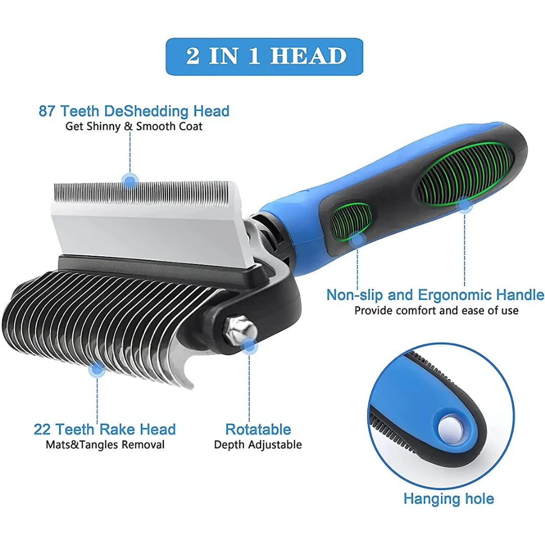 2 in 1 Deshedding Grooming Undercoat Brush