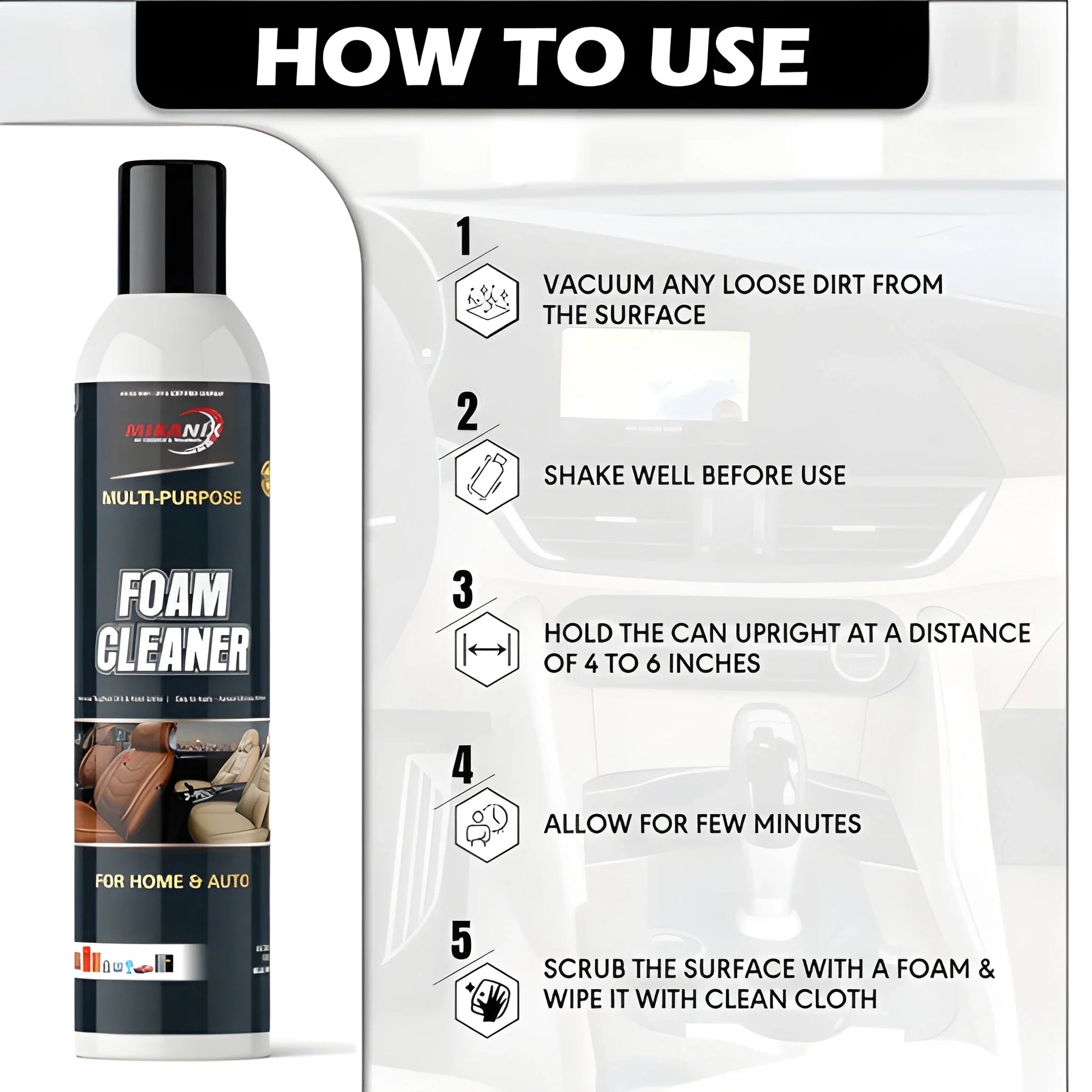 2 in 1 Foaming Car Cleaner