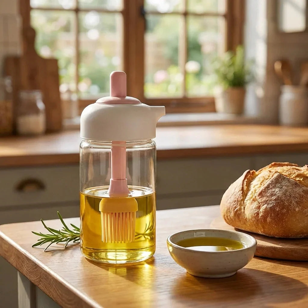 Best 2-in-1 oil dispenser bottle with silicone brush - dispensers | 2026 | fast shipping