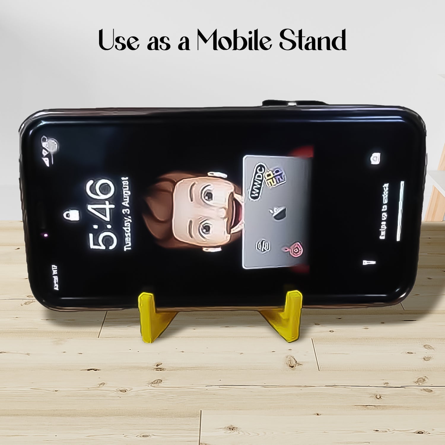2 In 1 Plastic Keychain With Mobile Stand Phone Holder (1 Pc Multicolor) - Home Improvement