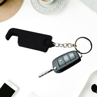 2 In 1 Plastic Keychain With Mobile Stand Phone Holder (1 Pc Multicolor) - Home Improvement