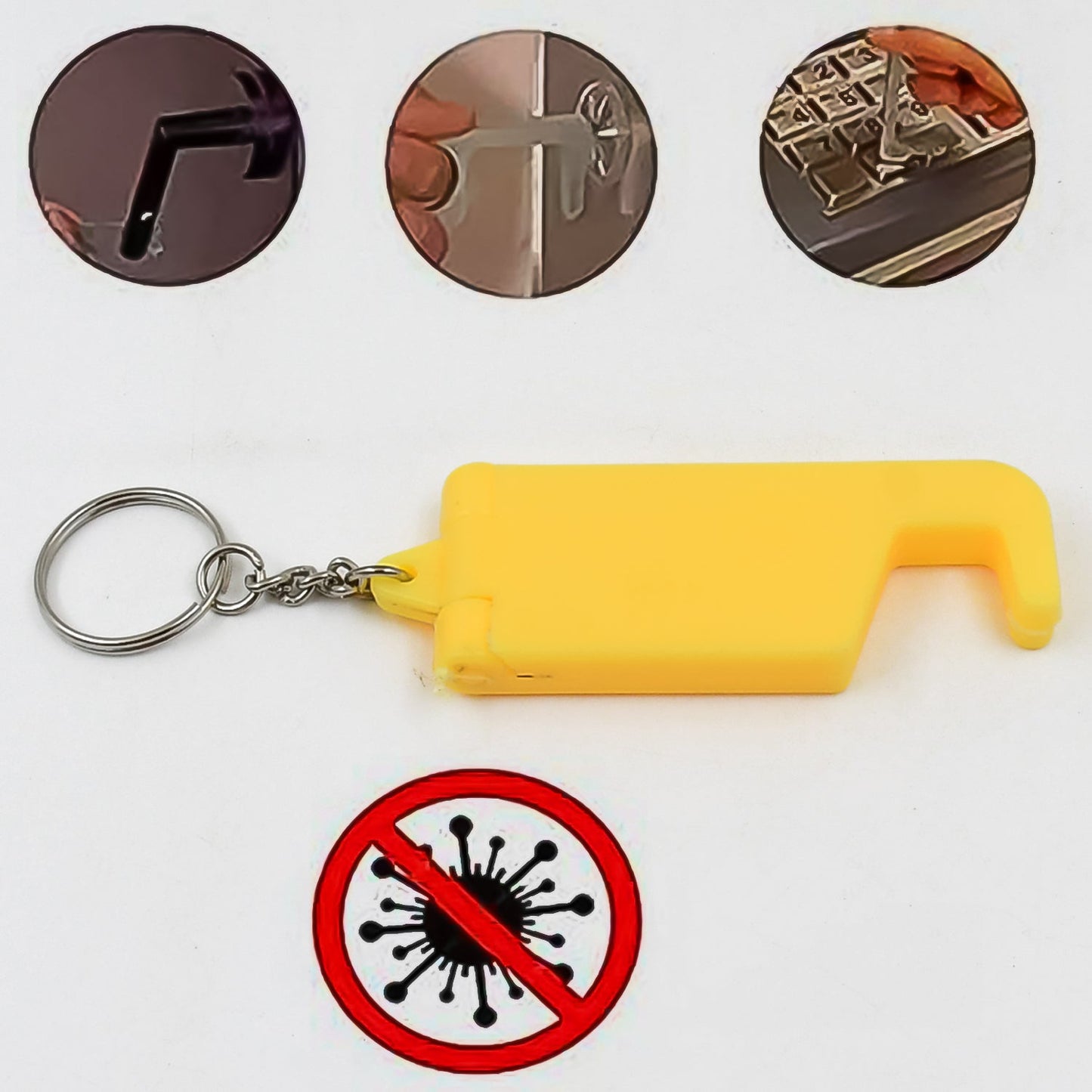 2 In 1 Plastic Keychain With Mobile Stand Phone Holder (1 Pc Multicolor) - Home Improvement
