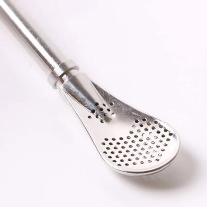 2 in 1 Stainless Steel Drinking Spoon Straws (Pack of 2) Kitchenware
