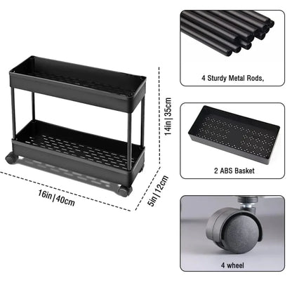 2 Tier Multipurpose Plastic Storage Organizer Home Accessories