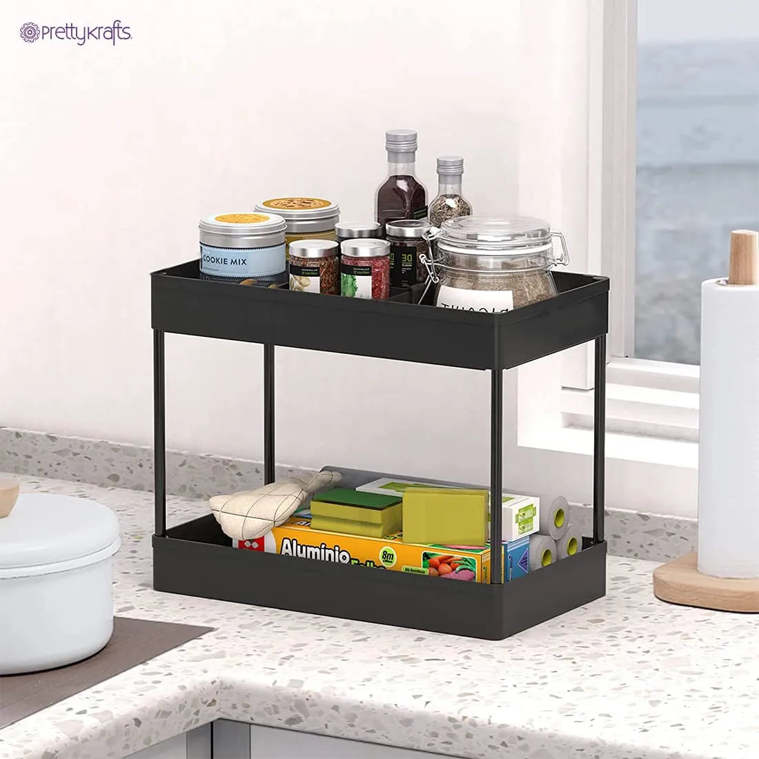 2 Tier Multipurpose Plastic Storage Organizer Home Accessories