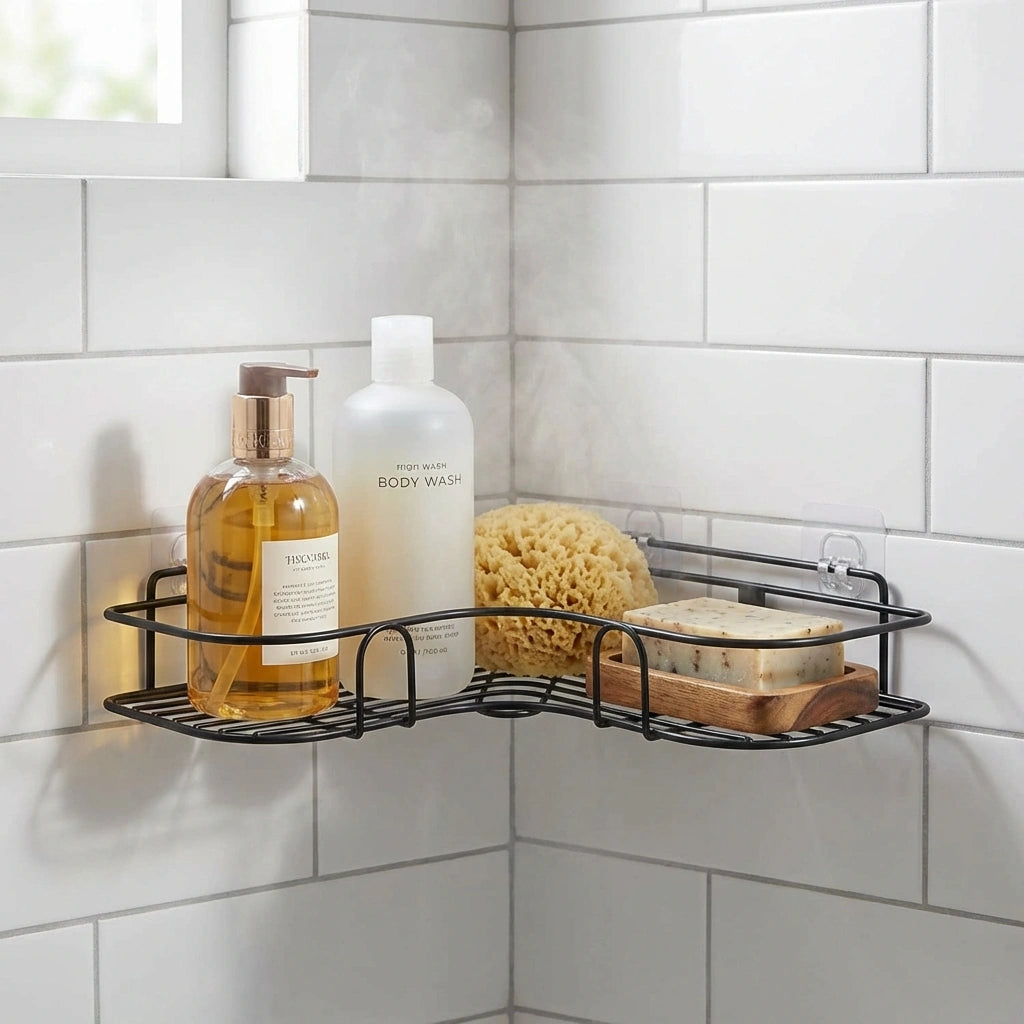 Metal Bathroom Corner Rack Storage Shelves