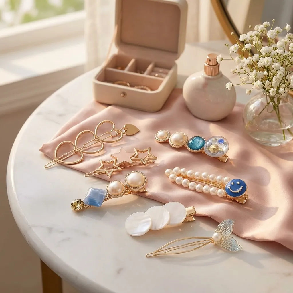 Gracious Pearl Gold Plated Hairclip
