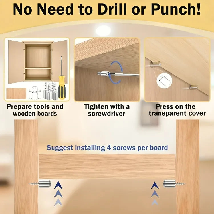 20pcs Metal Shelf Support Pegs with Anti Slip Self Tapping Screws Set