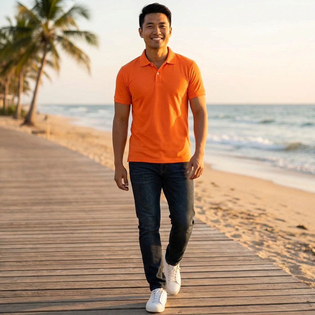Men's Orange Polo Shirt