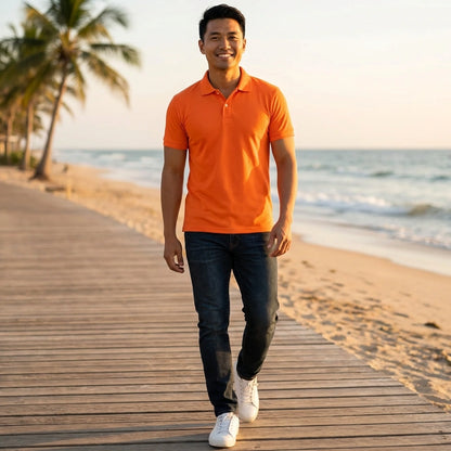Men's Orange Polo Shirt