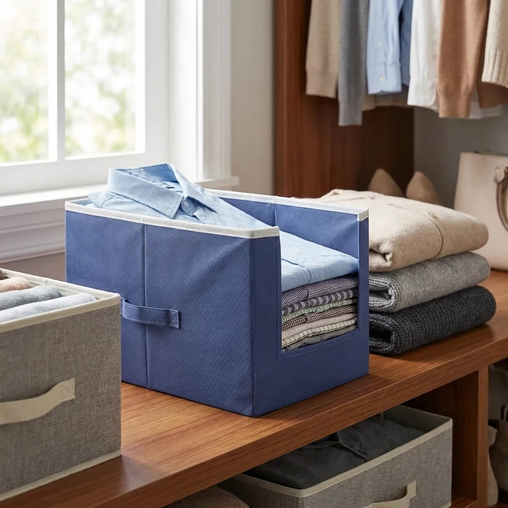 Closet Organizer-Foldable Shirts and Clothing Organizer Stackers
