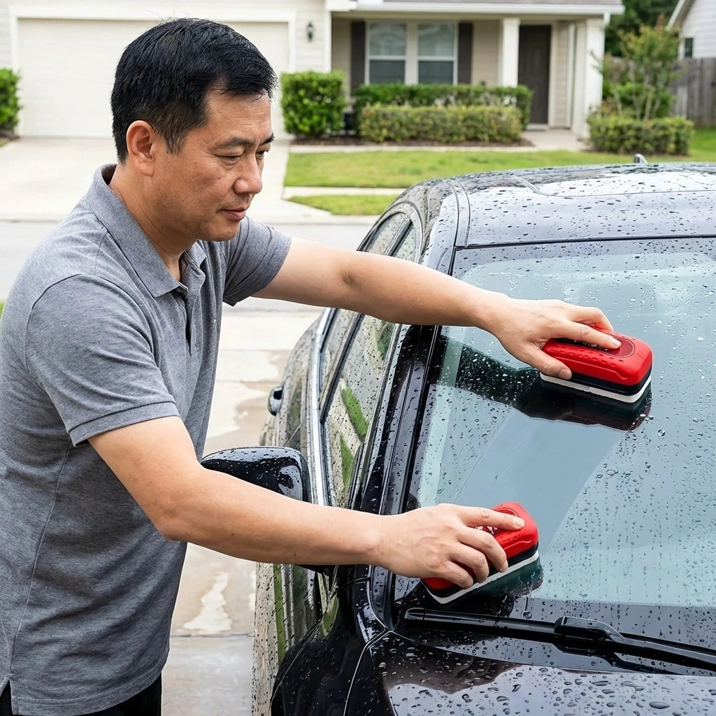Car Glass Oil Film Cleaning Brush Automotive Glass