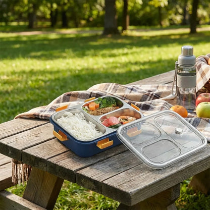 3-Compartment Steel Lunch Box