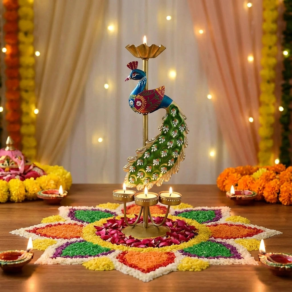 Crafted Peacock Tealight Holder