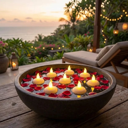 Flameless Floating Tea Lights (24 Pc)