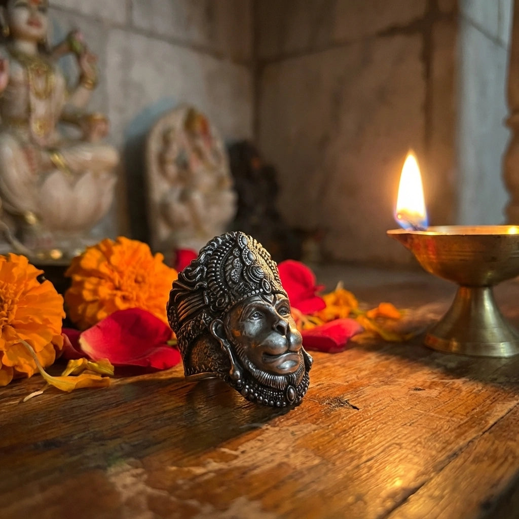 Lord Hanuman Silver Ring