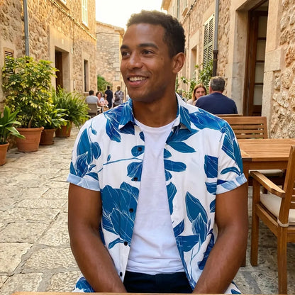 White & Blue Casual Shirt