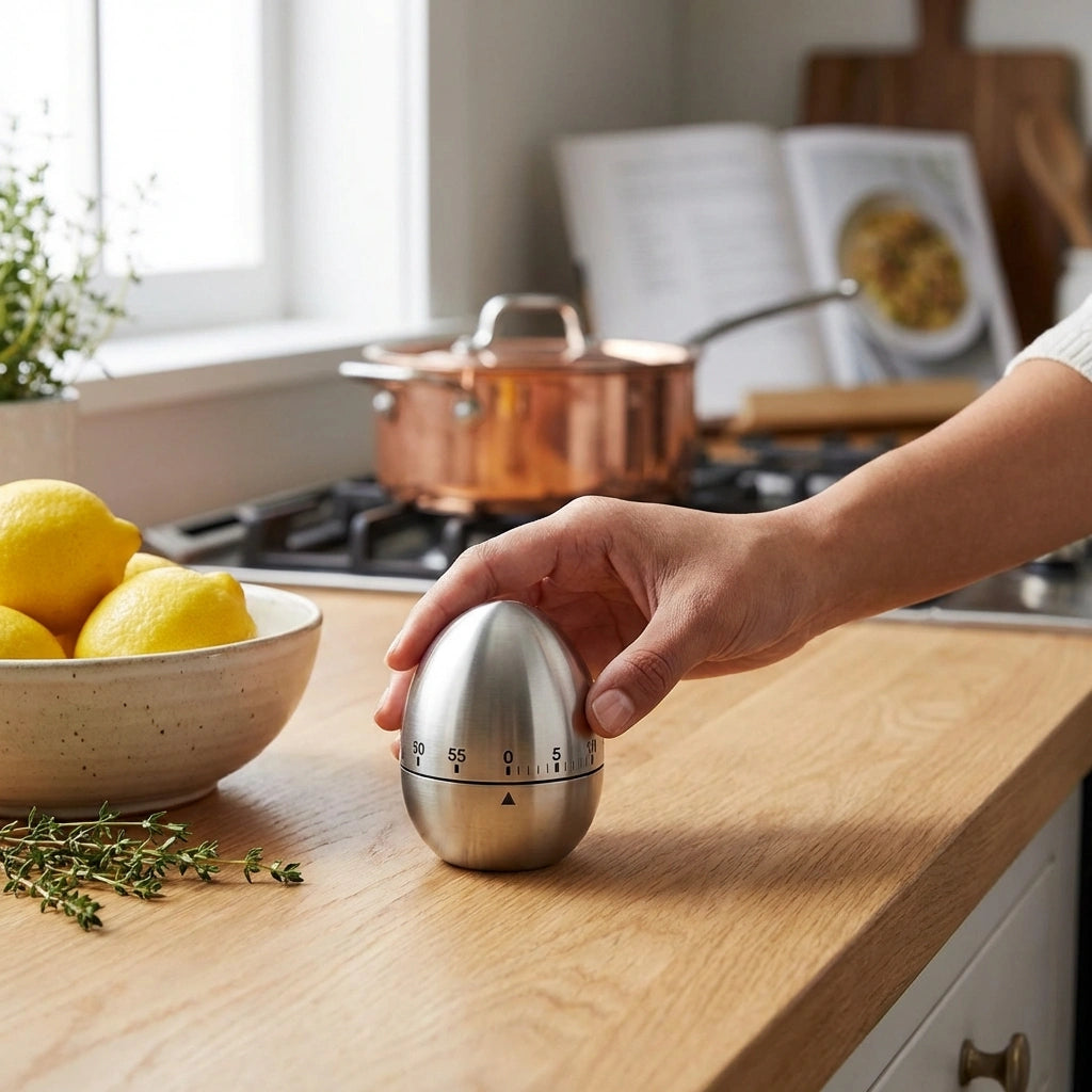 Egg Shaped Stainless Steel Timer