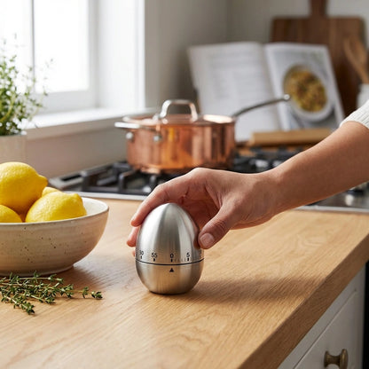Egg Shaped Stainless Steel Timer