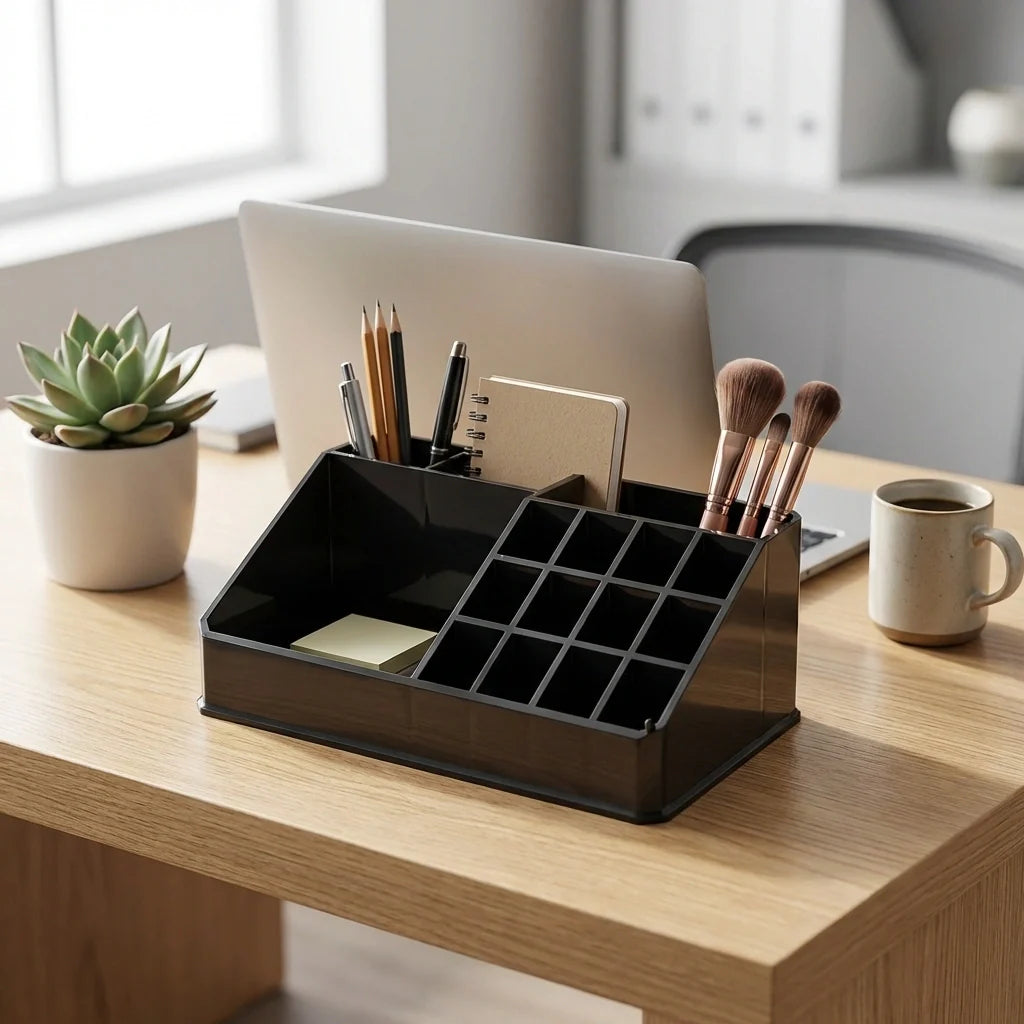 16-Compartment Makeup Organizer Box