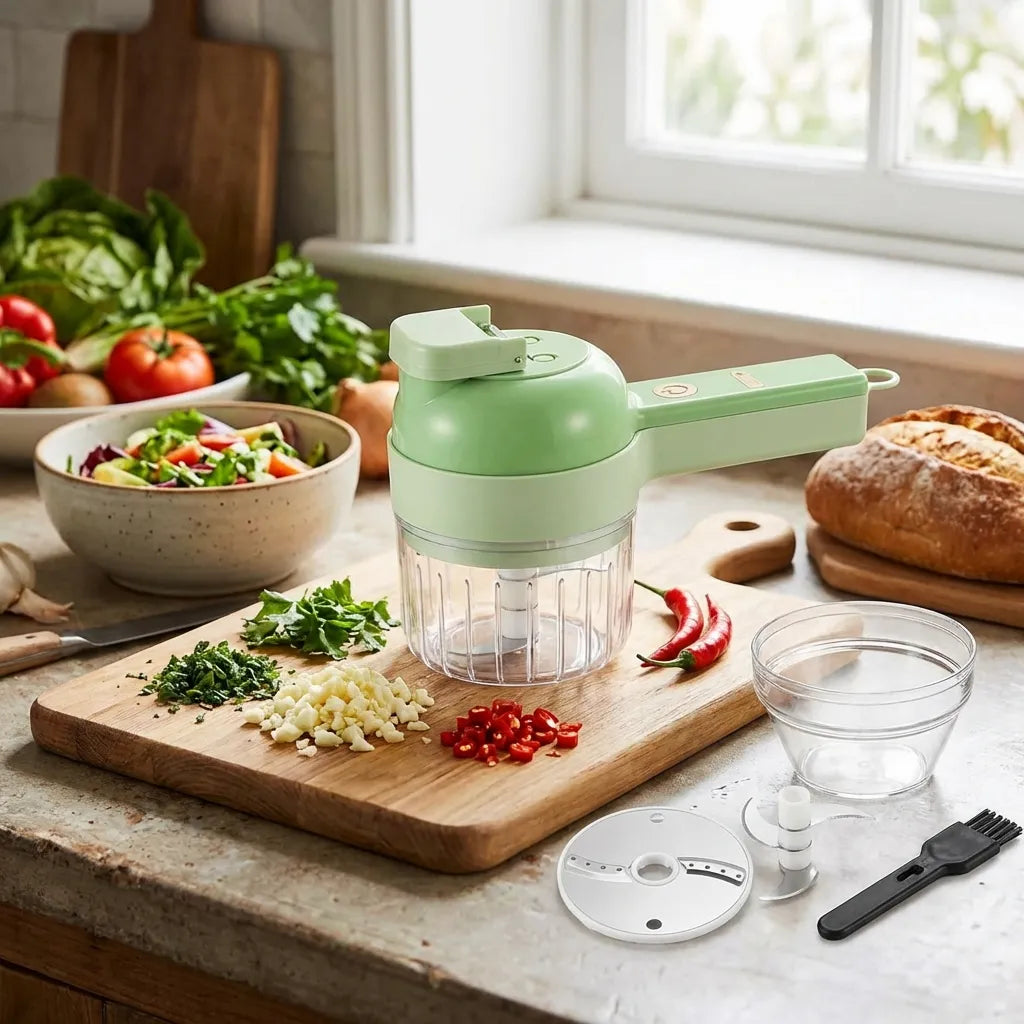 4 in 1 Portable Electric Vegetable Cutter Set