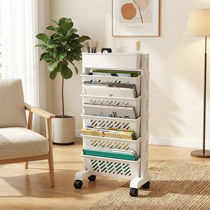 Rotating Mobile Bookshelf Organizer