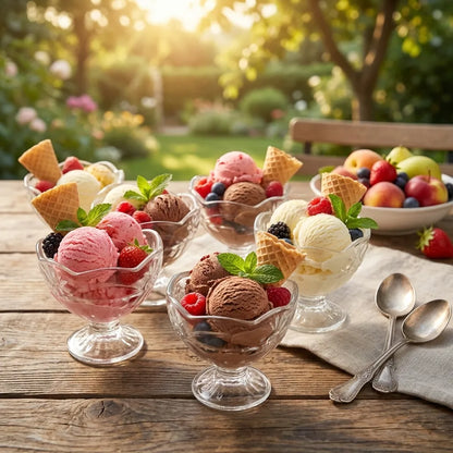 Glass Sundae Cup Set