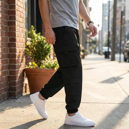 Men's Solid Cargo Pant Black