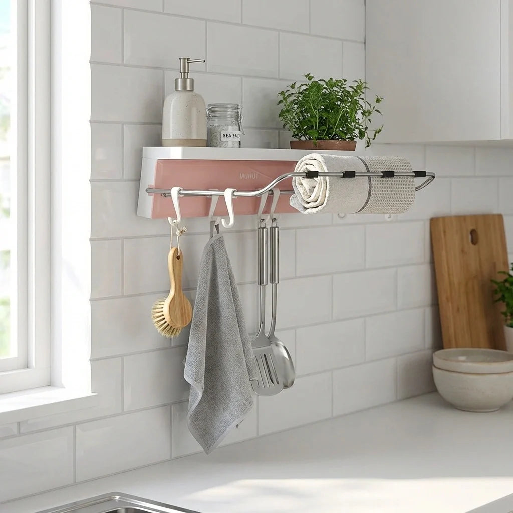 Foldable Adhesive Storage Rack