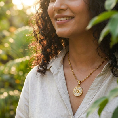 Om Symbol Pendant With Chain