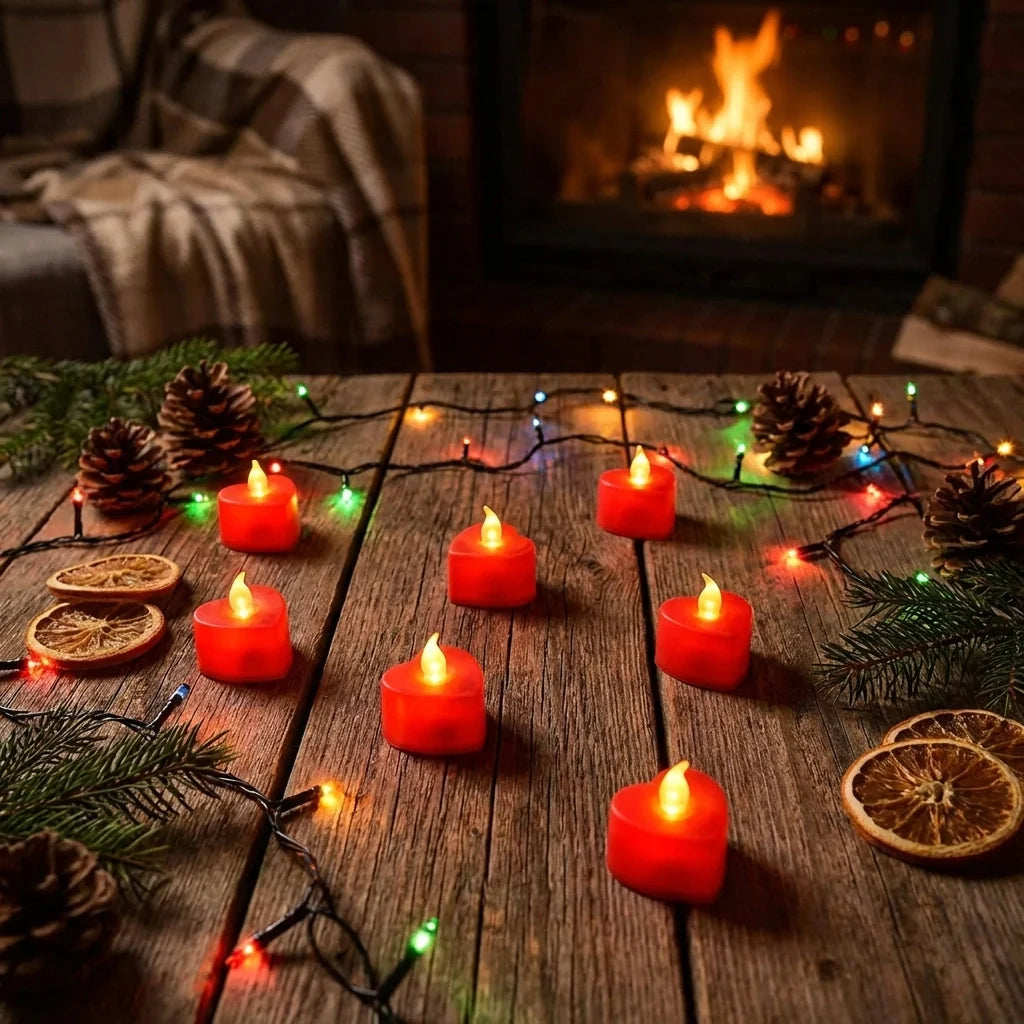 LED Heart Shape Tea Lights
