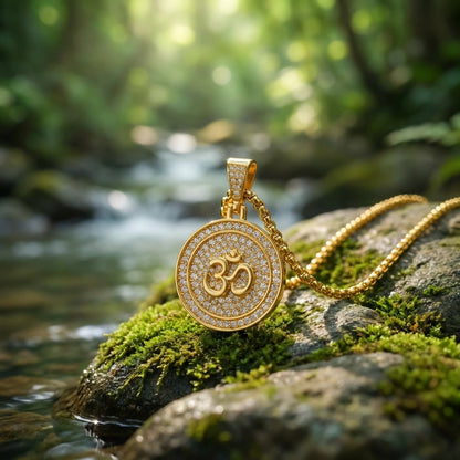 Om Symbol Pendant With Chain