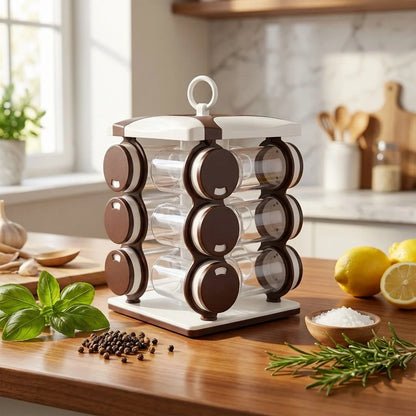 12 Pcs Revolving Spice Rack