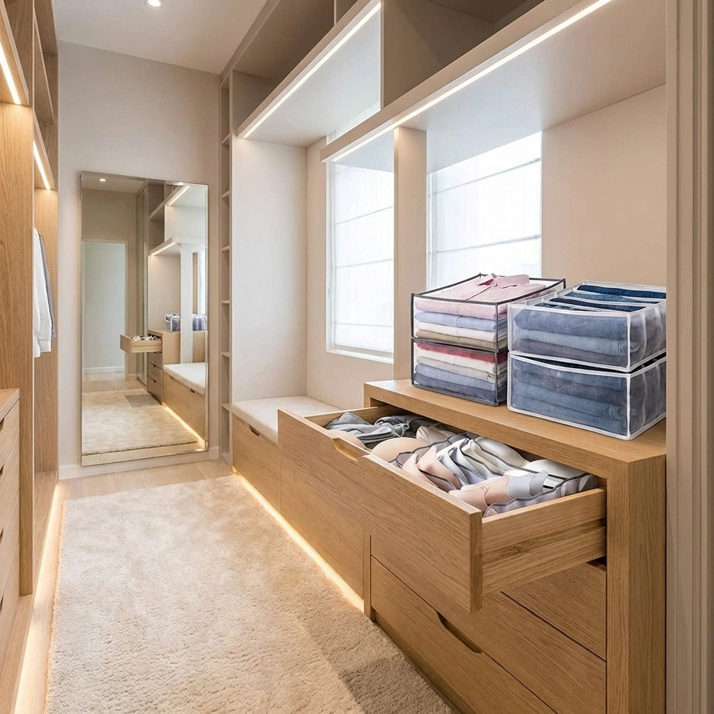 6 Grids Folding Clothes Organizer