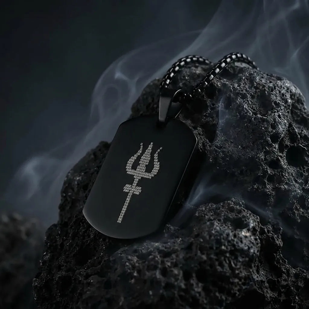 Mahadev Trishul Pendant with Micro-Carved Design