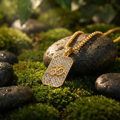 Diamond Om Pendant Necklace