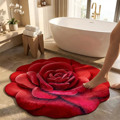 3D Flower Design Floor Mat, Quick Dry Non Slip