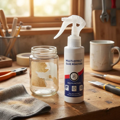 Fezora Multipurpose Sticker Adhesive Glue Remover Spray, Sticker Lifter Stain Remover Adhesive Cleaner All Purpose Effective Adhesive Remover Liquid for Glass, Metal, Wall 150 ml
