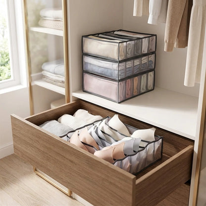 6 Grids Folding Clothes Organizer
