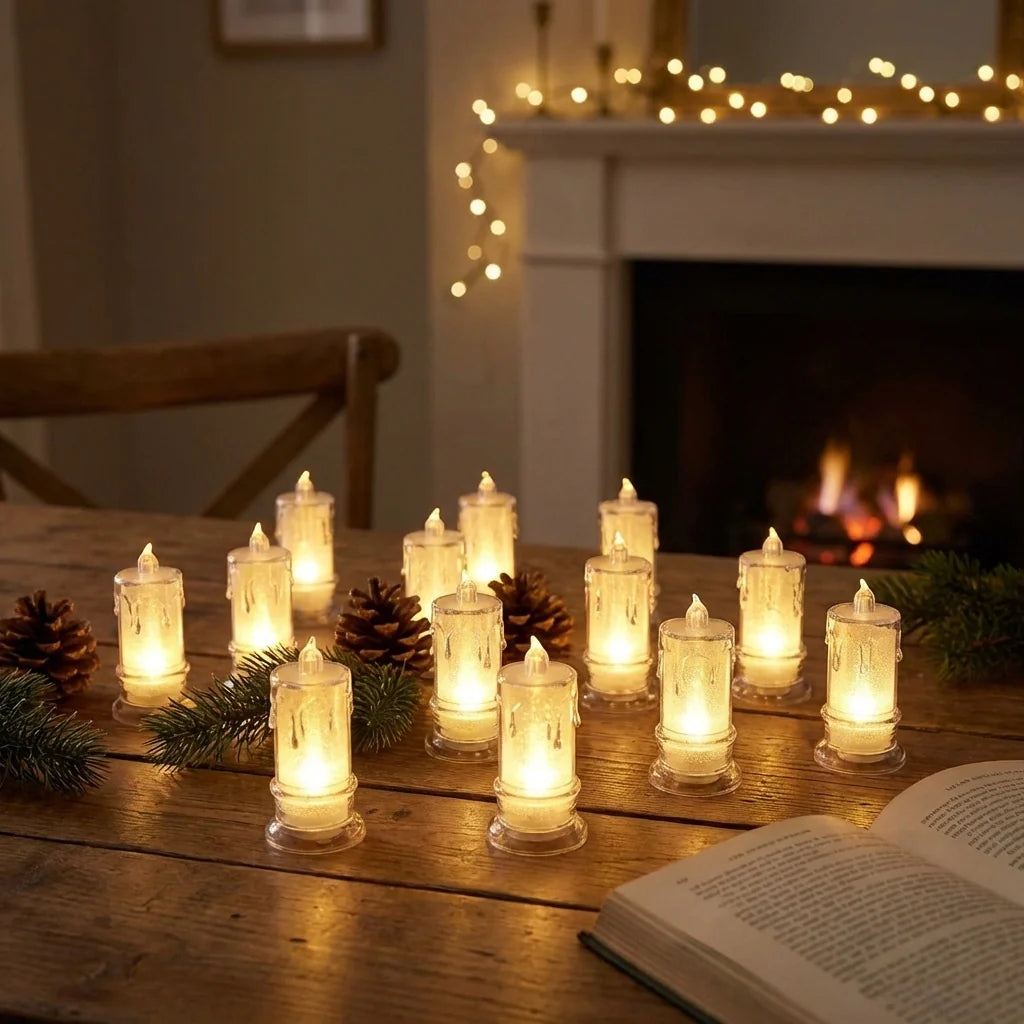 Flameless LED Candles – 12 Pcs