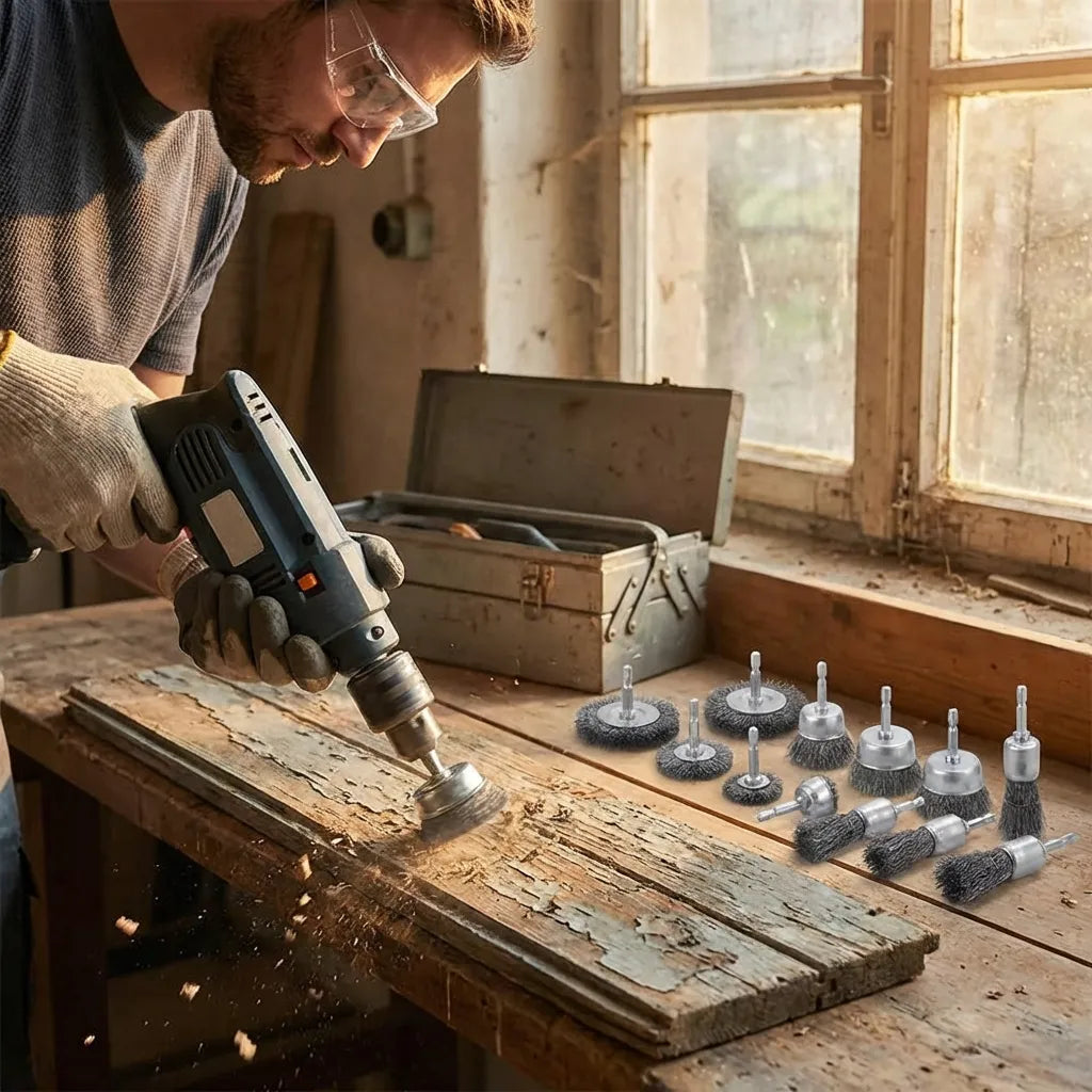 Drill-Powered Wheel Brush